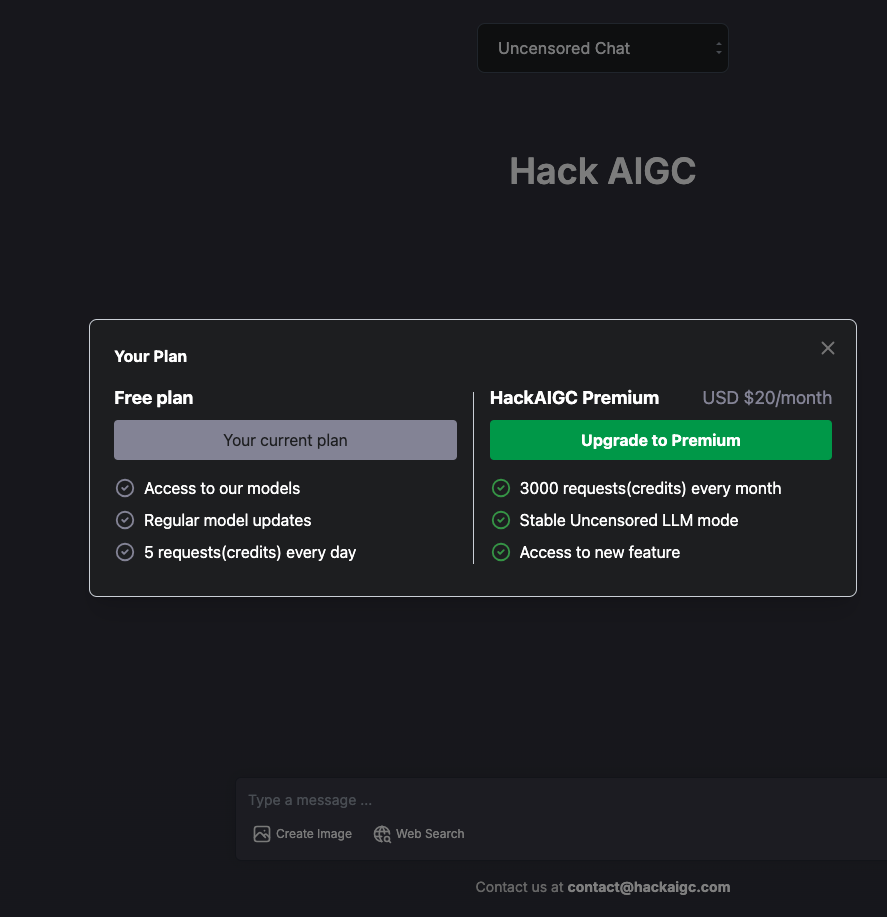 Unrestricted AI chatbot platform